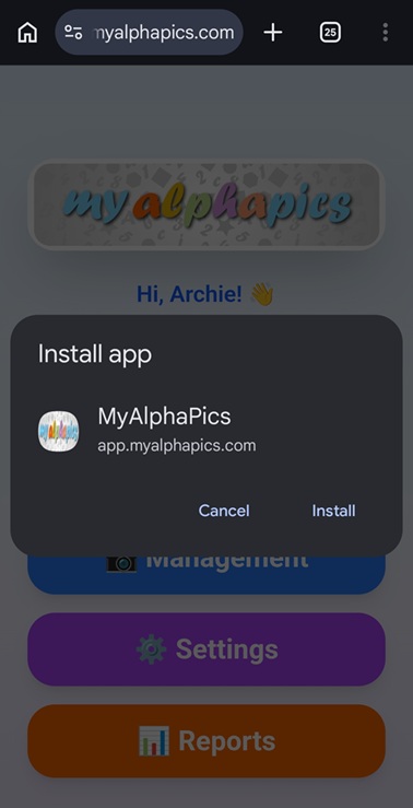 Install App confirmation screen on Android